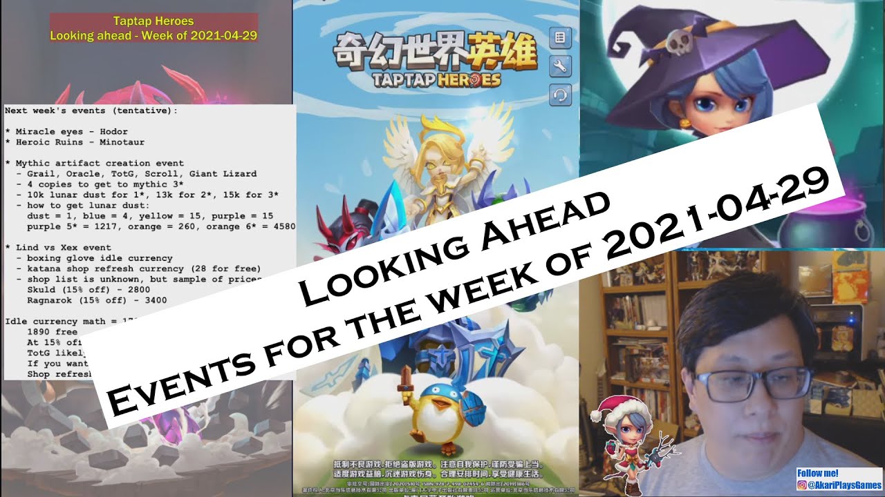 Taptap Heroes - Looking Ahead, Events for the Week of 2021-04-29