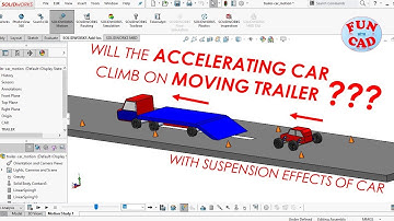 Will the ACCELERATING CAR CLIMB on MOVING TRAILER ? | Suspension | SolidWORKS Motion Study Animation