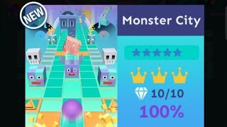 Rolling Sky - Monster City Level 53 3 Crowns 10 Gems Completed