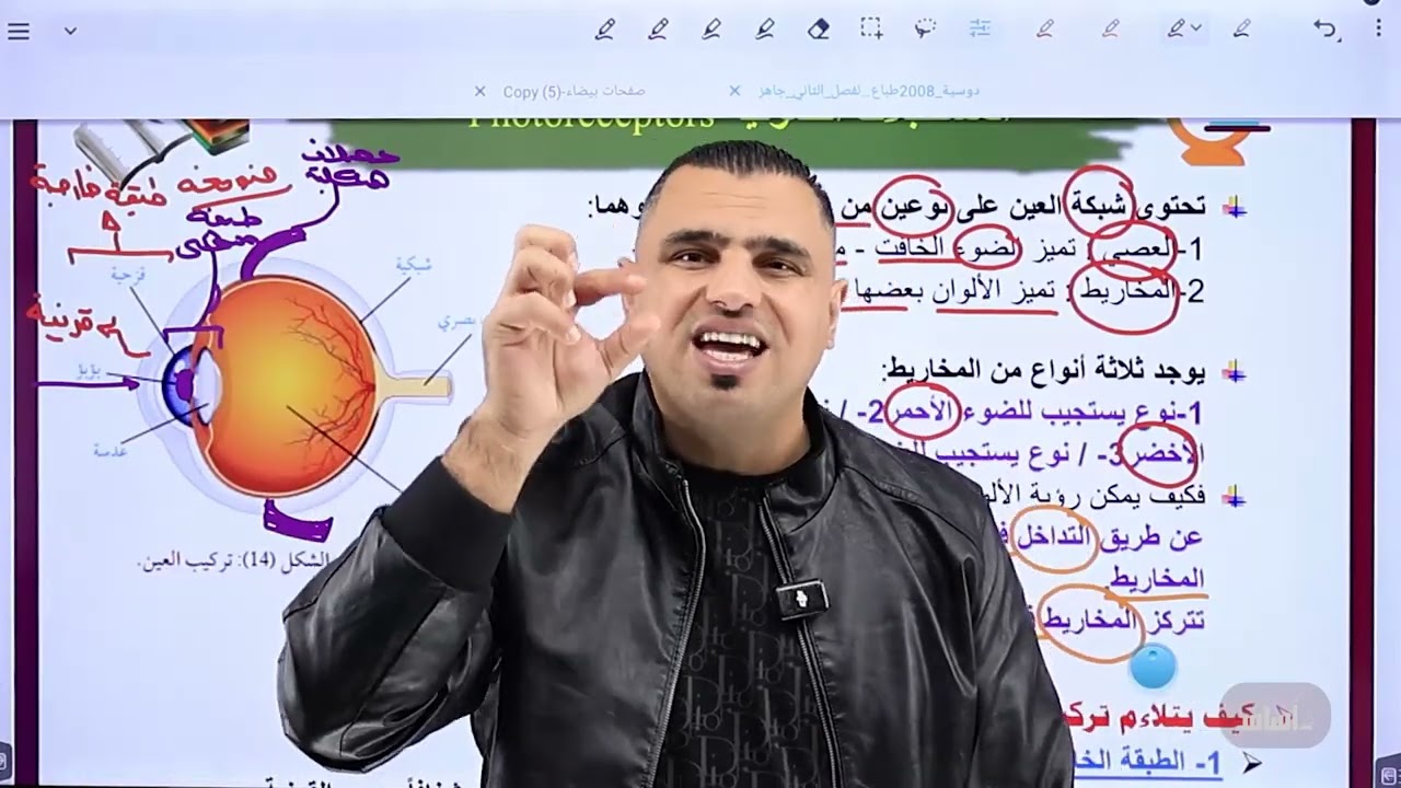 #07 توجــــــــيهي 2008 📢|| المستقبلات الضوئية العين🧠الفصل الثاني_الأحياء 🧠|الحقل الصحي والاختياري