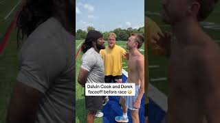 Celebrity Dalvin Cook and Derek faceoff before race 😳 Wealth