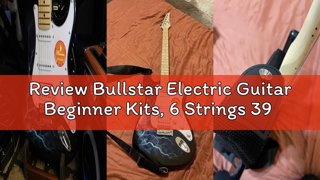 Review Bullstar Electric Guitar Beginner Kits, 6 Strings 39 Inch Solid Body Guitarra Electricar Set