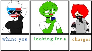 Whine you looking for a charger countryhumans [ USA - KSA - Egypt - Lybia ]