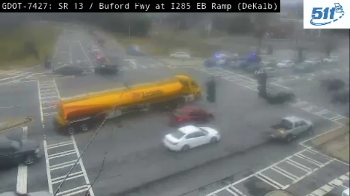 Georgia: Two Vehicle Accident Captured By GDOT Camera That Hasn't Been Washed Since 2001