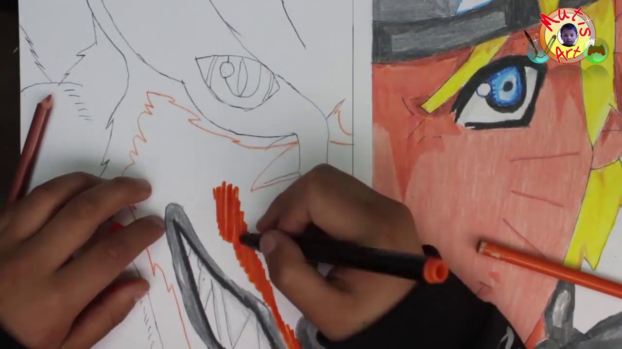 Cómo Dibujar A Naruto Y El Zorro De Nueve Colas