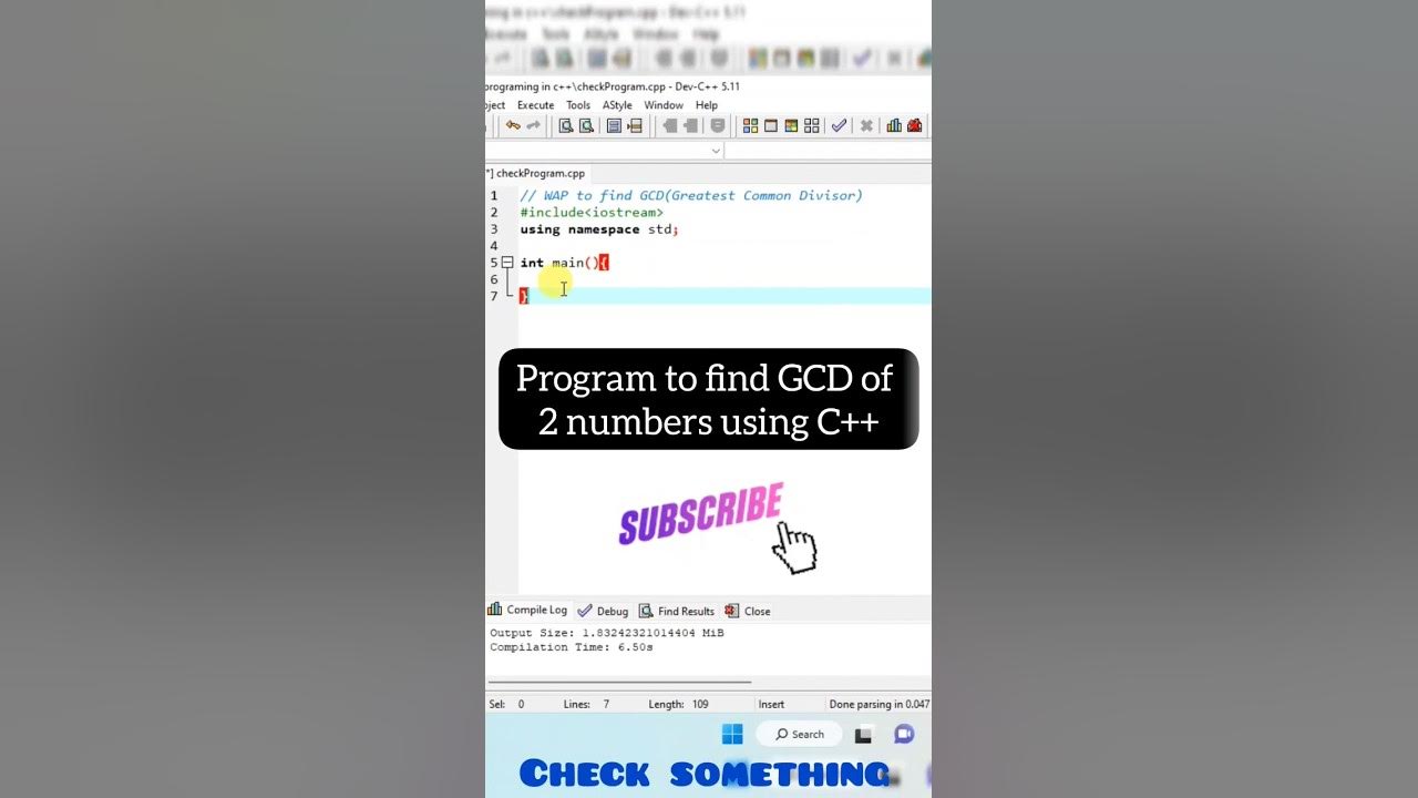 C++ program to find GCD using recursion best way | #shorts #viral #c++ ...