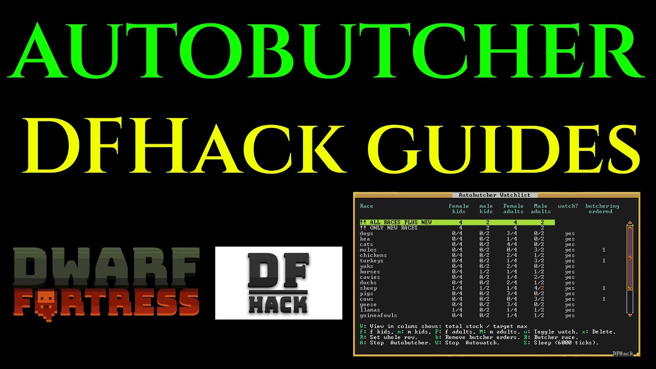 AUTO BUTCHER TUTORIAL - DFHack Steam - Dwarf Fortress Guide - YouTube