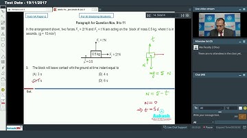 AIATS TEST 1 PAPER 2 Physics For Class XI Studying JEE ADVANCED  2019 Q 9 to 11