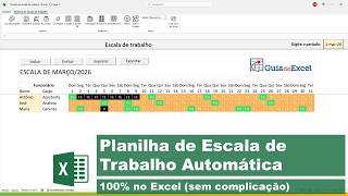 Planilha de Escala de Trabalho Automática Excel - Sem Complicação