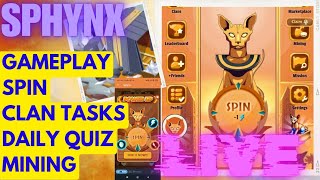 Sphynx | Sphynx Gameplay | Clan Tasks | Live Spin | Daily Quiz | Fight | Mining | Sphynx Meme #mem screenshot 5