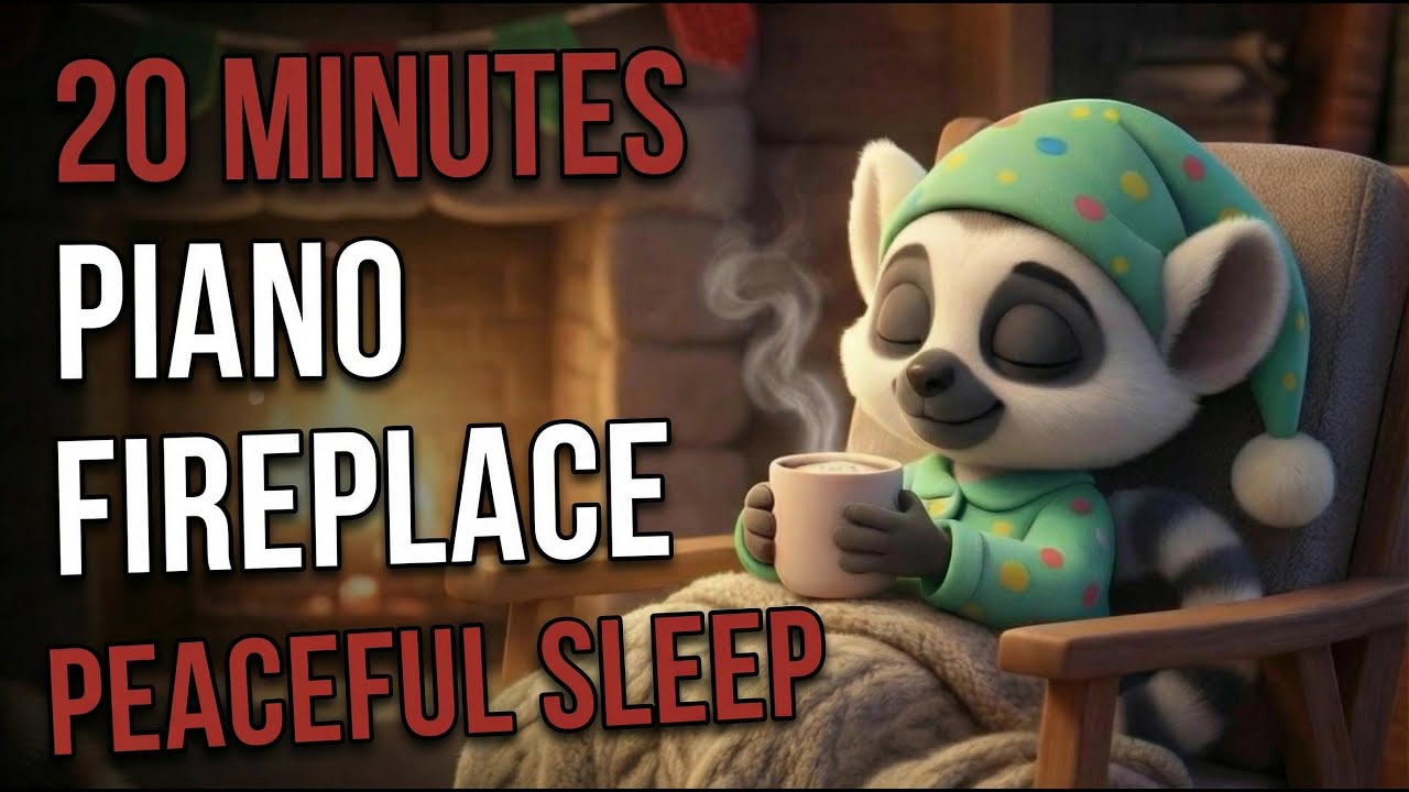 20 Minutes: Gentle Piano by the Fire | Calming Lullaby Music