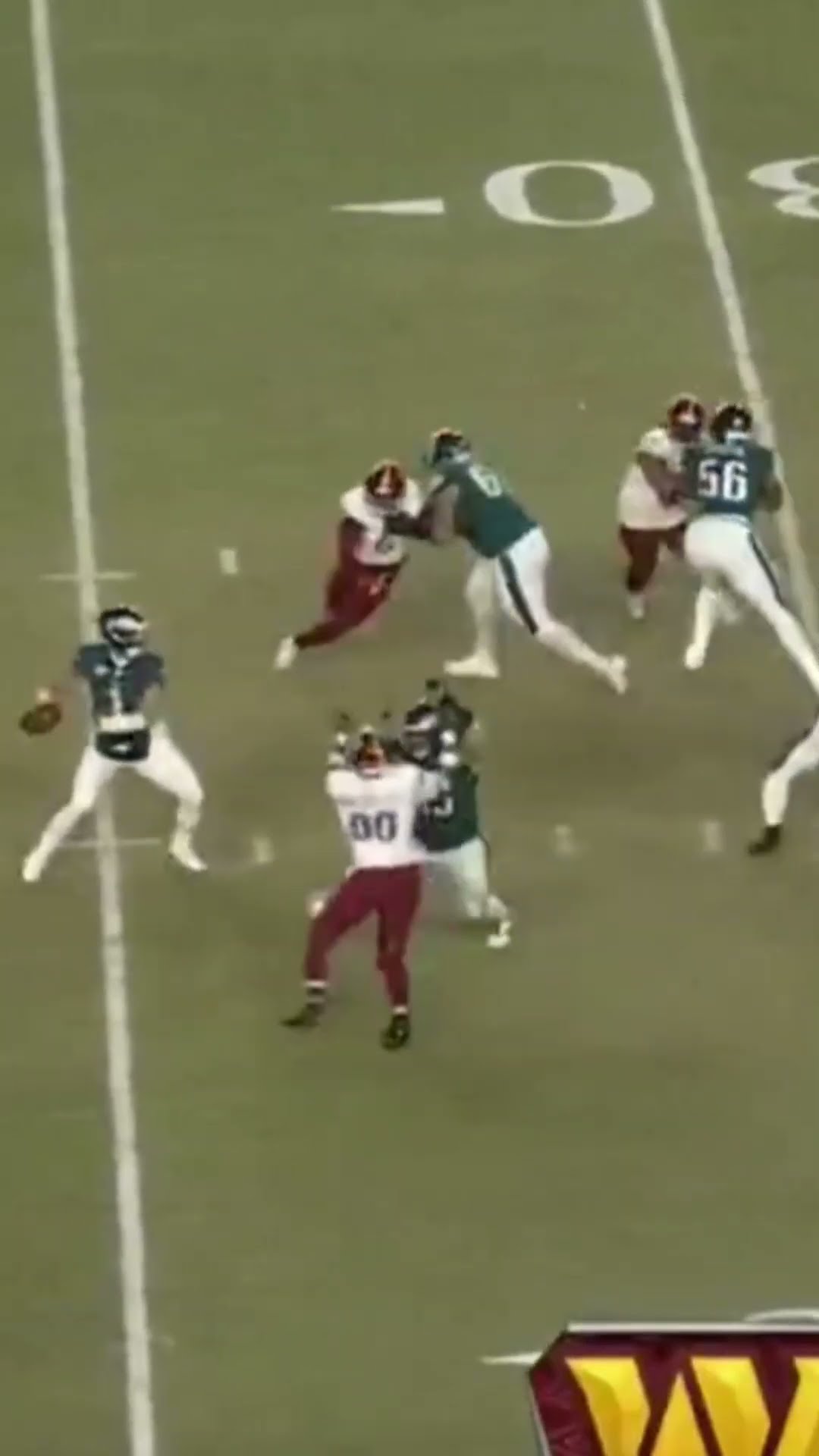 Beautiful mesh route and first down pass to DeVonta Smith ?? Eagles vs Commanders Highlights