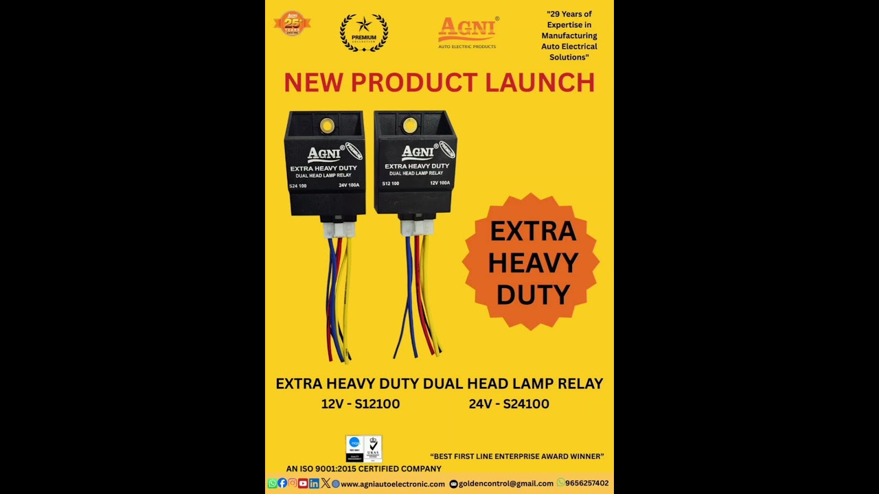 EXTRA HEAVY DUTY DUAL HEAD LAMP RELAY FOR VEHICLES 