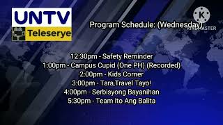 UNTV TeleSerye: Program Schedule (Updated: Wednesday)