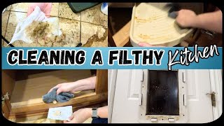 Completely TRANSFORMING This DIRTY Kitchen   Deep Cleaning Kitchen & Laundry Room