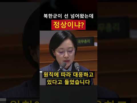 북한군이 군사분계선 넘어왔다는데 한성숙 총리 "원칙대로 대응하고 있다고 들었다"… 유용원 "이게 정상입니까"