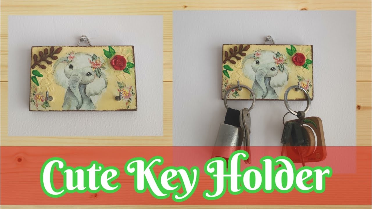 Cute Key Holder DIY Keyholder using Transfer sheets Stenciling