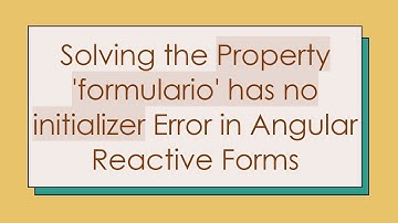 Solving the Property 