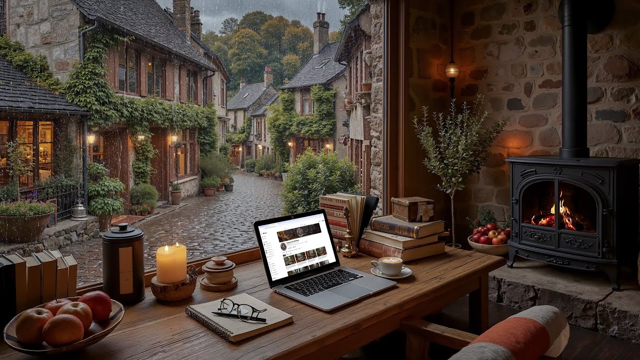 Smooth Jazz Piano Makes You Feel Deep Focus | Cozy Jazz Ambience with Rain Sound for Calming,Working