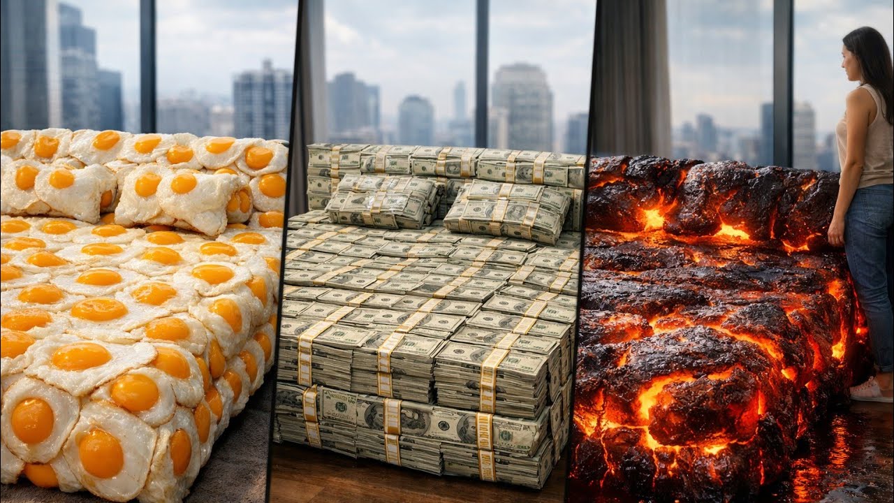 Which Crazy Bed Would You Sleep On? Eggs, Money, or Lava? 🤯