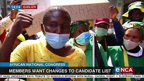 African National Congress | Members want change to candidate list
