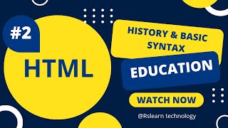 HTML Basic Syntax and History in hindi