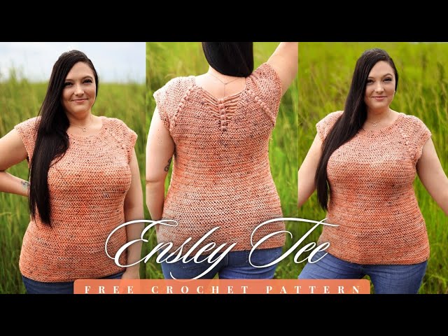 Ensley Tee - Crochet Pattern Tutorial /Top down Raglan/ Blouse