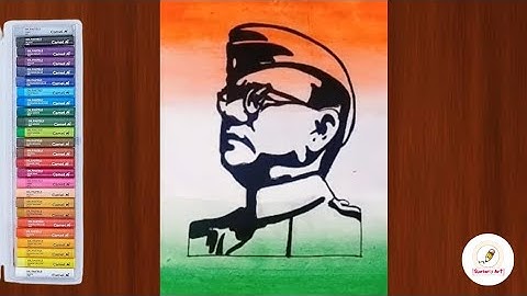 23 January Drawing Easy Steps Poster | Netaji Subhas Chandra Bose Drawing Easy Steps