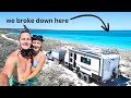 Disaster in paradise beachfront camping at sandy point warroora station  caravanning aus ep49