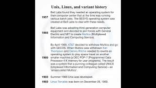 Unix, Linux, And Variant History.