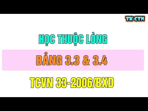 Video NVT | Học Thuộc Lòng Bảng 3.3 & 3.4 TCVN 33-2006/BXD (... - youtube