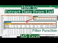 How to Extract Students Data From List in MS Excel | How to Filter Students Data in Excel | Filter