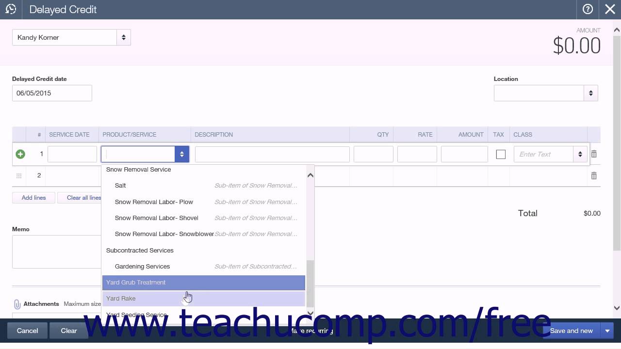 QuickBooks Online Plus 2015 Tutorial Entering a Delayed Credit Intuit ...