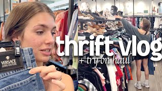 come thrifting with me + summer thrift tryon haul | vlog