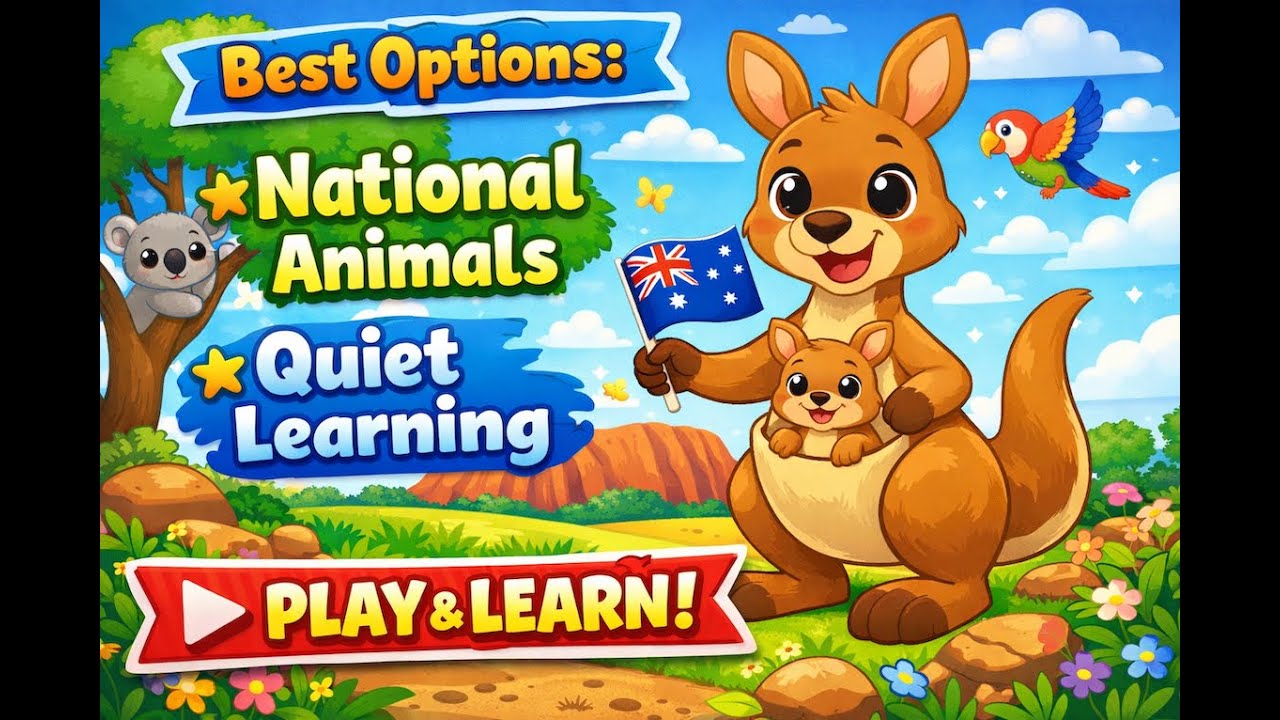 National Animals 🦧🦫🦜 of the World 🌎 | Calm Learning for Toddlers | Low Sensory Learning | NO MUSIC