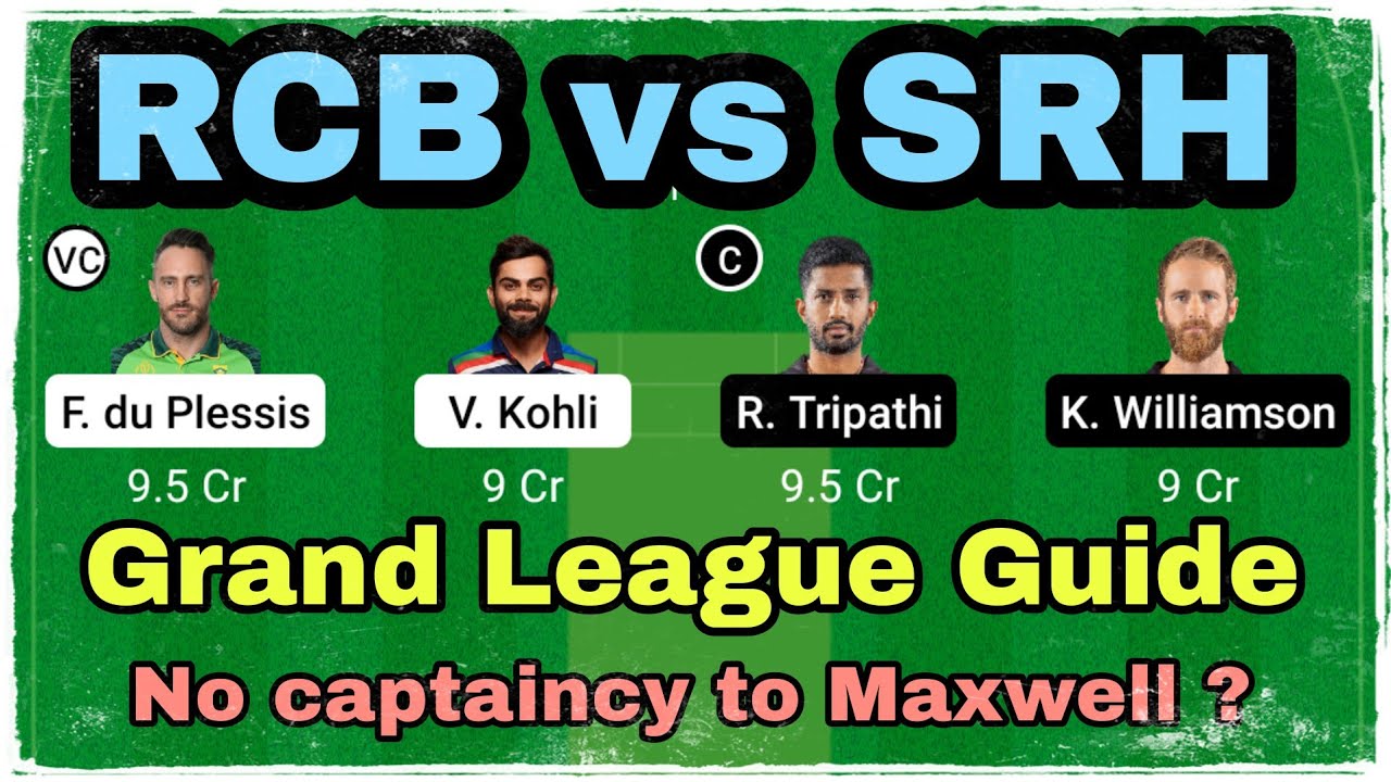 RCB vs SRH SECRET TIPS TO WIN GRAND LEAGUE | BLR VS SRH DREAM11 PREDICTION TIPS | SRH VS RCB DREAM11