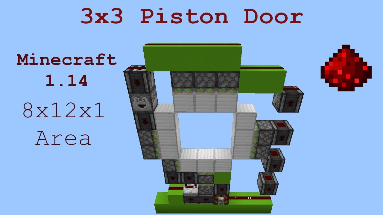 Minecraft 24x24 PISTON DOOR [24.244]  Quick Tutorial  (24x242x24 Area)