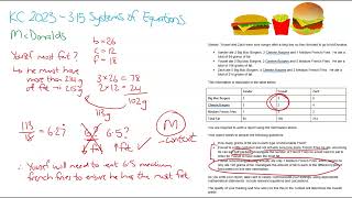 AS91587 3.15 Systems of Equations - Practice Assessment - Grams of Fat