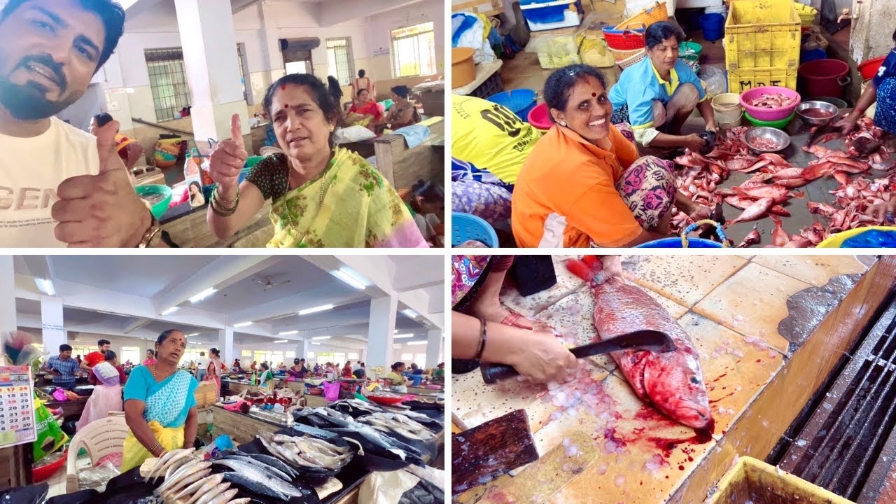 Huge Fish Market in Udupi Fish Cutting Dry Fish purchased lot of