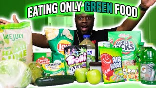 EATING ONLY GREEN FOODS FOR A DAY🍏🥒🥬 | VLOGMAS DAY 17