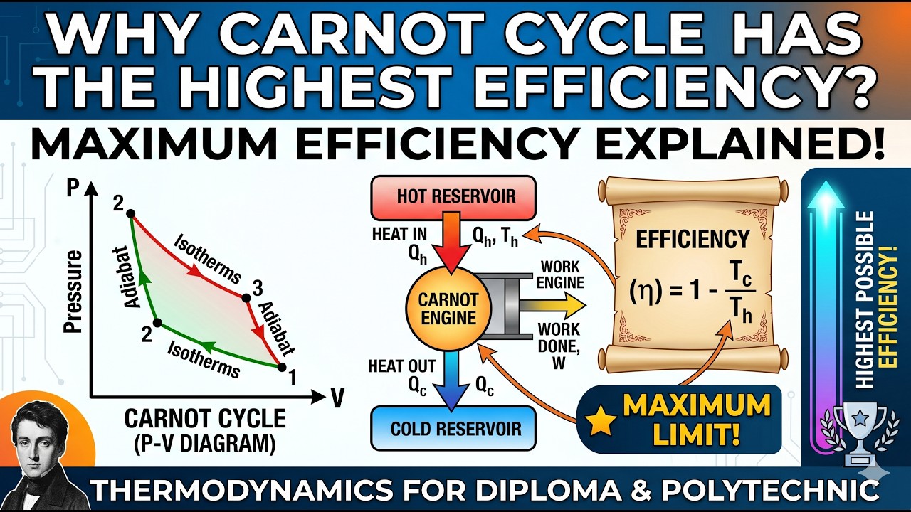 Why Carnot Cycle Has the Highest Efficiency | Thermodynamics - YouTube