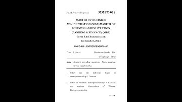 MMPC - 018   December  2023 Question Paper