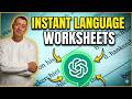 New ChatGPT Language Worksheets Is Amazing and Free