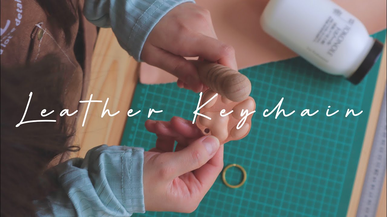 (Eng sub) DIY leather dog claw keychain Easy no stitching YouTube