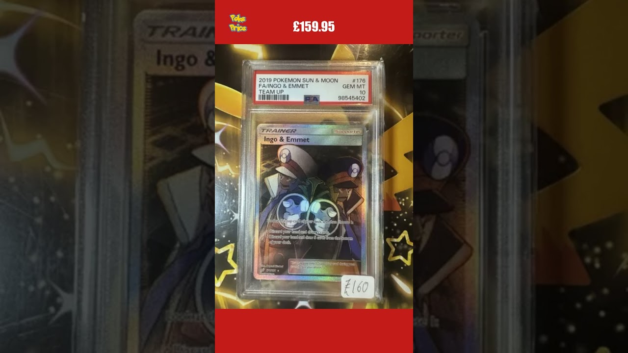 PSA 10 INGO & EMMET TRAINER POKEMON S&M TEAM UP FULL ART MINT 176 GRADED CARD