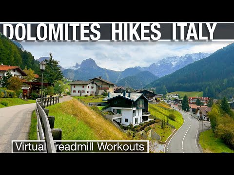 🇮🇹 Dolomites Hiking Trail & Walking Tour-  Selva di Val Gardena - Italy Virtual Treadmill  4K