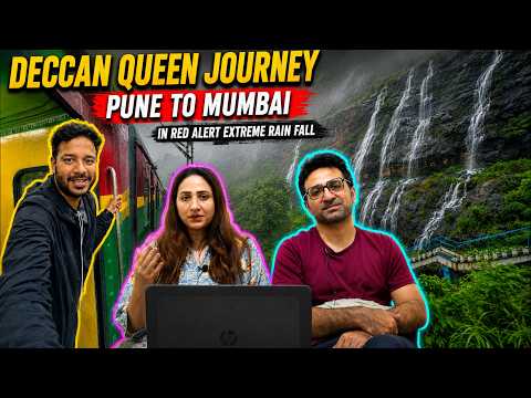 Pak Reacts to Pune to Mumbai in Extreme Monsoon Red alert 🚨 12124 Deccan Queen Express Journey