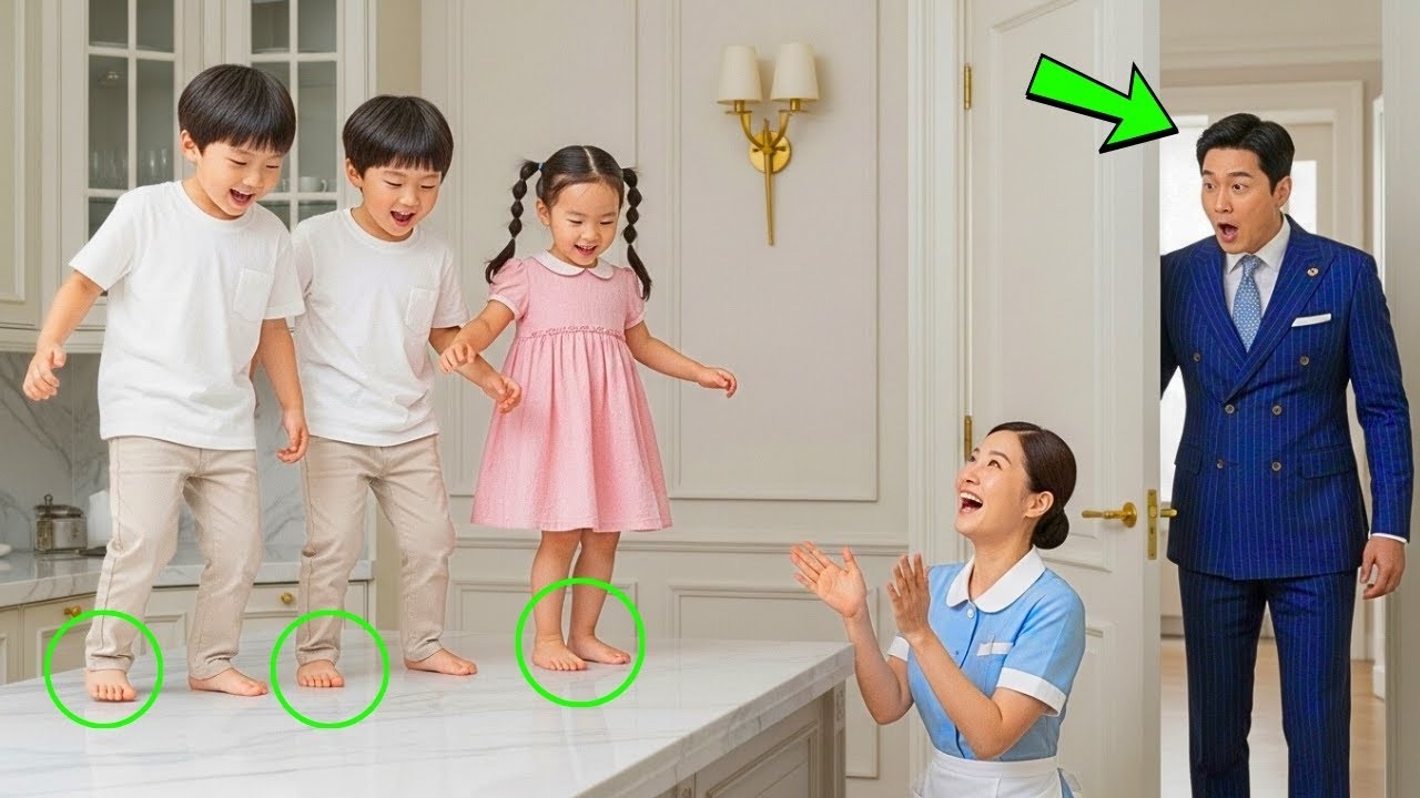 재벌의 세 쌍둥이는 한 번도 걸어본 적이 없었다  그러나 새로 들어온 청소부가 오자, 믿기 힘든 일이 벌어졌다