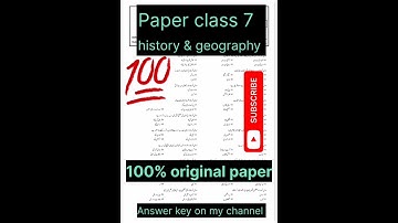 class 7 paper History Geography / paper history geography class 7 ka /100% original class 7 paper