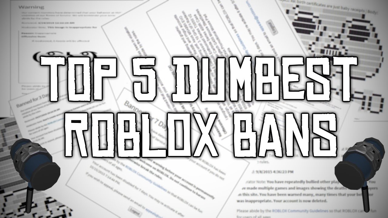 Top 5 Dumbest Roblox Bans Youtube - roblox dumbest ban